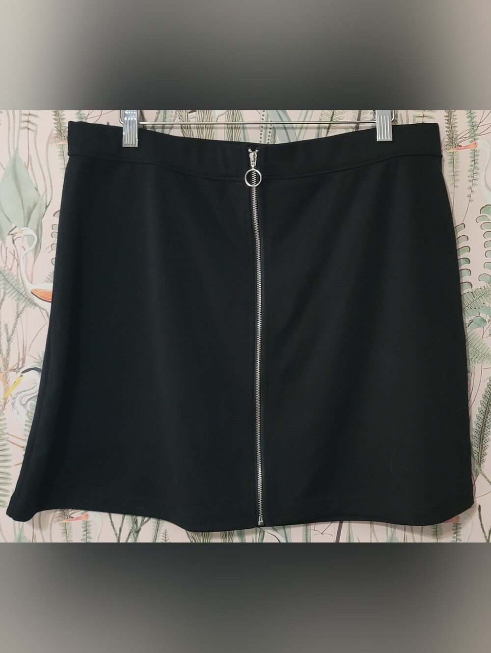 Ardene Black Front Zipper Mini Skirt - Sz: XL